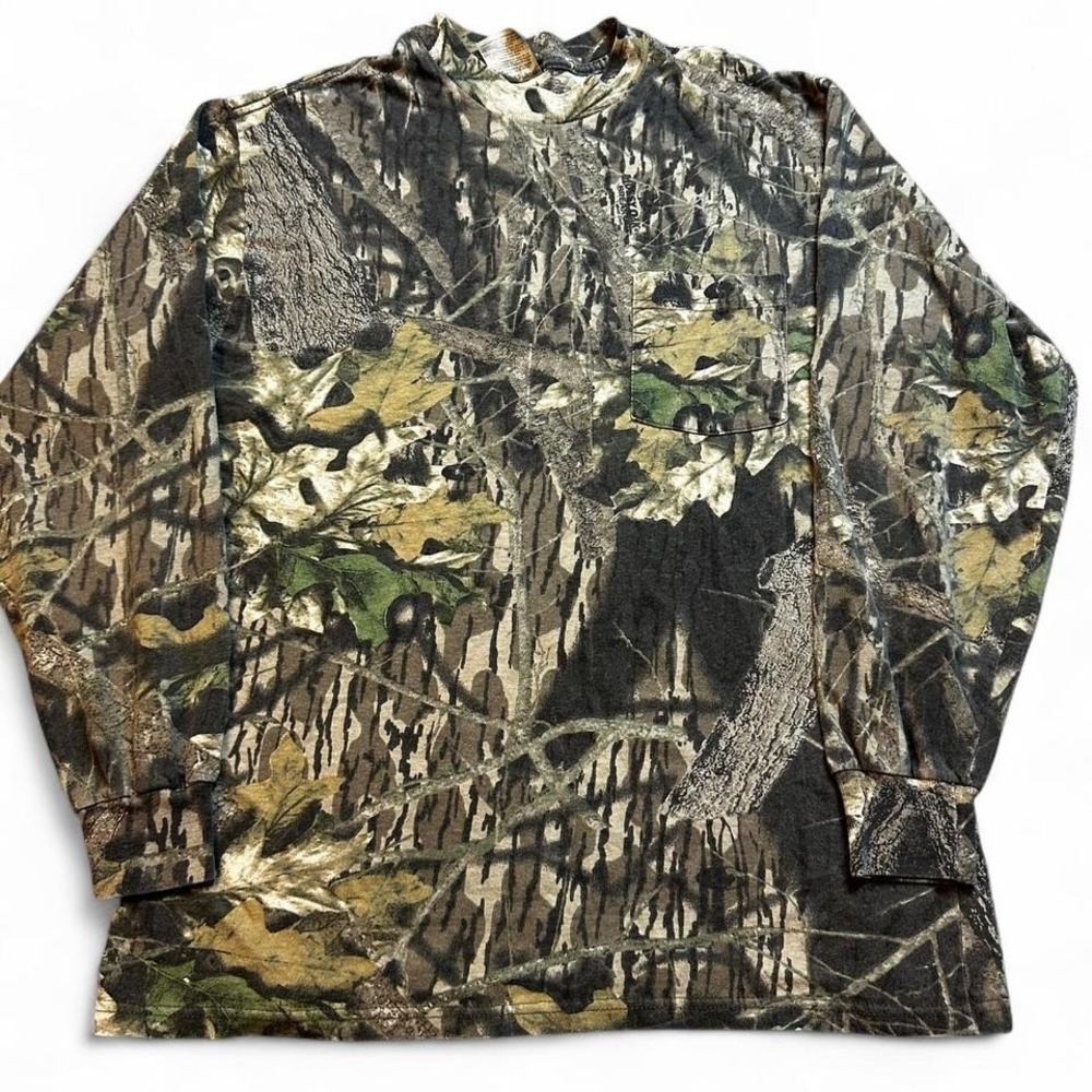 Vintage Jerzees outdoor‎ mossy oak break up camo long sleeve T-shirt medium
